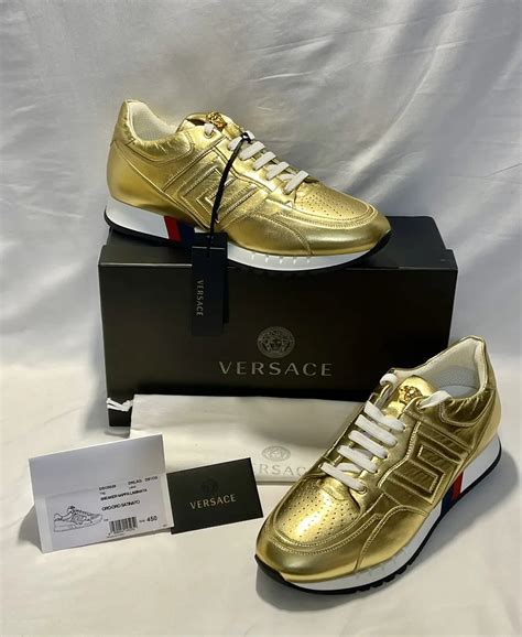 versace greek key running shoes ebay|Versace Medusa Greek Key Running Shoe, Gold .